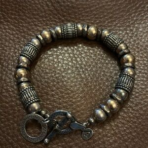 Silpada Sterling 925 Silver Gold Filled Bead Toggle Bracelet